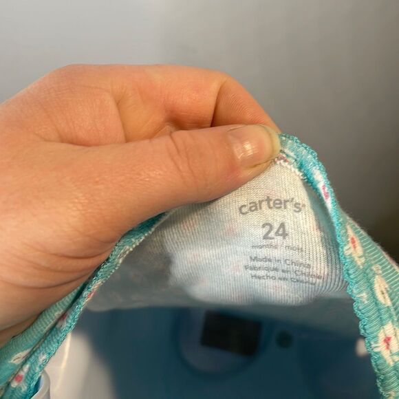 Carter’s Long Sleeves Printed One Piece Baby Girl 24 Months-Aqua - Picture 2 of 11